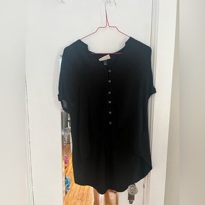 Black button down top